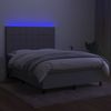 vidaXL Boxspringbett mit Matratze & LED Hellgrau 140x200 cm Stoff 3134877 Bild 4