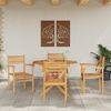 vidaXL Stuhl 4 pcs Braun 56 x 55 x 90,5 cm Massivholz Teak 42002315 Bild 3