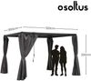 osoltus Lamellen-Pavillon Pergola Lamellendach 3 x 3,2 m mit Vorhang Bild 3