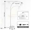 CCLIFE LED E27 Bogenlampe höhenverstellbar Marmorfuß weiß orange Stehlampe Stehleuchte Standleuchte Bogenleuchte Bogenstandleuchte, Farbe:Weiss Bild 2