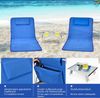 COSTWAY 2x Strandmatte mit Beistelltisch, verstellbare Rückenlehne, faltbar (Blau) Bild 5