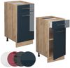 Küchenunterschrank Fame-Line Dunkelblau Hochglanz 40 cm ohne Arbeitsplatte Vicco Bild 5