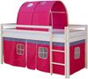 Hochbett Spielbett Kinderbett Leiter Vorhang rot 90x200 Jugendbett Kiefer Bild 2
