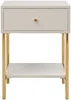 Vente-unique - MILAVIA Bedside table Holz, Platte BeigeGold - B 40 cm x H 55 cm x L 40 cm Bild 3