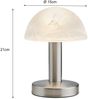 LED Tischleuchte Silber mit Glasschirm Weiß, Touch dimmbar, Höhe 21cm Bild 4