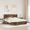 vidaXL Bettrahmen Geräucherte Eiche 200 x 200 cm Holzwerkstoff 3412746 Bild 3