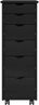 vidaXL Rollschrank Mit Rad Schwarz 34 x 39 x 93,5 cm Massivholz Kiefer 42028367 Bild 5