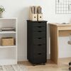 vidaXL Rollschrank Mit Rad Schwarz 34 x 39 x 93,5 cm Massivholz Kiefer 42028367 Bild 3
