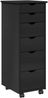 vidaXL Rollschrank Mit Rad Schwarz 34 x 39 x 93,5 cm Massivholz Kiefer 42028367 Bild 2