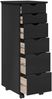 vidaXL Rollschrank Mit Rad Schwarz 34 x 39 x 93,5 cm Massivholz Kiefer 42028367 Bild 4