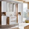 Badezimmer Spiegelschrank 60 cm LED-Beleuchtung LUTON-56 weiß mit Wotan Eiche Nb, B/H/T ca. 60/70/20 cm Bild 3