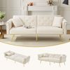 Sofa 2-Sitzer mit Sitzfläche 173*75*70 cm, Samtbezug, 3‑stufig verstellbare Doppel-Rückenlehne, Beige Bild 5