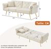 Sofa 2-Sitzer mit Sitzfläche 173*75*70 cm, Samtbezug, 3‑stufig verstellbare Doppel-Rückenlehne, Beige Bild 4