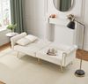 Sofa 2-Sitzer mit Sitzfläche 173*75*70 cm, Samtbezug, 3‑stufig verstellbare Doppel-Rückenlehne, Beige Bild 3
