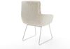 Esszimmerstuhl Abelia-Flex mit Armlehnen Cord Beige Kufengestell Edelstahl Bild 5