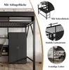 Hochbett mit Schreibtisch, Kleiderschrank und Regal, 140x200cm, Metallbett mit Rausfallschutz, Jugendbett, Kinderbett Bild 5