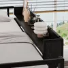 Hochbett mit Schreibtisch, Kleiderschrank und Regal, 140x200cm, Metallbett mit Rausfallschutz, Jugendbett, Kinderbett Bild 4
