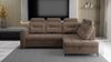 Ecksofa Schlafsofa Sofa WENDIE Stoff Hold Me Braun Ottomane Rechts Bild 2