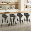 WOLTU BH327an-2 Barhocker 2er Set Barstuhl Hocker Tresenhocker Bistrohocker Designer Hocker mit Lehne und Fußstütze aus Kunstleder Metall, Anthrazit Bild 2
