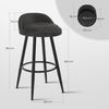 WOLTU BH327an-2 Barhocker 2er Set Barstuhl Hocker Tresenhocker Bistrohocker Designer Hocker mit Lehne und Fußstütze aus Kunstleder Metall, Anthrazit Bild 3