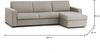 Dmora Schlafsofa mit Halbinsel Allegria, drehbares Sofa zum Öffnen, umkehrbare Stauraumhalbinsel, schmale Armlehnen, 100 % Made in Italy, 260 x 95 x 90 cm, Taubengrau Bild 3