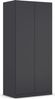 rauch Kleiderschrank, Drehtürenschrank COSTA, 2-türig, push-to-open, Grau metallic, 91 x 197 x 54 cm Bild 2