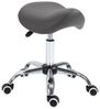HOMCOM Rollsitz Höhenverstellbarer Salonhocker Drehhocker mit Rädern (Kosmetikhocker, 1 St, Arbeitshocker), Grau 52 x 53 x 49-61 cm Bild 4