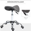 HOMCOM Rollsitz Höhenverstellbarer Salonhocker Drehhocker mit Rädern (Kosmetikhocker, 1 St, Arbeitshocker), Grau 52 x 53 x 49-61 cm Bild 3