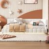 Schlafsofa mit Bettfunktion und Lattenrost, 90x200 cm, Polsterbett, Einzelbett, Jugendbett, Bezug aus Vlies Bild 2