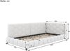 Schlafsofa mit Bettfunktion und Lattenrost, 90x200 cm, Polsterbett, Einzelbett, Jugendbett, Bezug aus Vlies Bild 5
