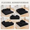 LVHOM Loungesofa faltbar mit Schlaffunktion, Stabil-/abnehmbarer Außenrahmen aus Metall, frei kombinierbar, Liege- oder Klappsofa, 3 Kissen, Hochelastischer Schaumstoff, weicher Cordstoff, Praktische Seitentaschen zur Aufbewahrung, Ideal für flexible R... Bild 3