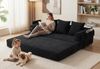 LVHOM Loungesofa faltbar mit Schlaffunktion, Stabil-/abnehmbarer Außenrahmen aus Metall, frei kombinierbar, Liege- oder Klappsofa, 3 Kissen, Hochelastischer Schaumstoff, weicher Cordstoff, Praktische Seitentaschen zur Aufbewahrung, Ideal für flexible R... Bild 5