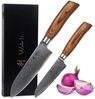 Wakoli Messer-Set Edib Pro 2er Damastmesser-Set I 16 & 11cm Klinge I Pakkaholzgriff (Damastmesser mit Geschenkbox, 2-tlg), 67 Lagen Damaststahl, VG-10 Stahlkern Bild 5