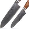 Wakoli Messer-Set Edib Pro 2er Damastmesser-Set I 16 & 11cm Klinge I Pakkaholzgriff (Damastmesser mit Geschenkbox, 2-tlg), 67 Lagen Damaststahl, VG-10 Stahlkern Bild 3