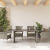 vidaXL Gartentisch mit Glasplatte Grau 190x80x75 cm Poly Rattan 365604 Bild 3