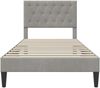 vidaXL Bettrahmen mit Kopfteil Hellgrau 100 x 200 cm Samt 42027643 Bild 4