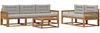 vidaXL Outdoor-Sofagarnitur mit Kissen 6 pcs Natur und Hellgrau 3382349 Bild 2