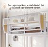 MODFU Hochbett Funktionsbett Kinderbett (90x200 cm mit Regal & Sicherheitsleiter, Platzsparendes Metallbett, für Kinder, Jugendliche & kleine Wohnungen) ohne Matratze Bild 2