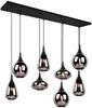LED Pendelleuchte 8 flammig Glas Chrom verspiegelt & Rauchglas Optik, B: 121cm Bild 2