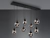 LED Pendelleuchte 8 flammig Glas Chrom verspiegelt & Rauchglas Optik, B: 121cm Bild 3