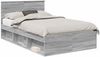 vidaXL Bettrahmen Graues Sonoma 120 x 200 cm Massives Kiefernholz 3410623 Bild 2