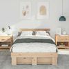 vidaXL Bettrahmen mit Kopfteil Braun 140 x 190 cm Massives Kiefernholz 872488 Bild 3
