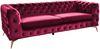 KAWOLA Sofa NARLA Chesterfield 3-Sitzer Velvet rot 68 x 84 x 219 cm Bild 3