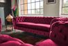 KAWOLA Sofa NARLA Chesterfield 3-Sitzer Velvet rot 68 x 84 x 219 cm Bild 4