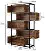 Flieks Bücherregal, 1-tlg, Standregal mit 5 Abnehmbaren Ebenen Büroregal Schrank, Stahlgestell Bild 3