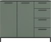 Sideboard >soul< in Schilfgrün - Metall schwarz matt - 135x110,6x40cm (BxHxT) Bild 4