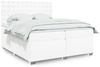 vidaXL Boxspringbett mit Matratze Weiß 200x200 cm Kunstleder 3290737 Bild 1