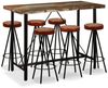 vidaXL 7-tlg. Bar-Set Altholz Massiv, Echtleder und Canvas 275147 Bild 1