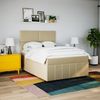 vidaXL Boxspringbett mit Matratze Creme 160x200 cm Stoff 3294017 Bild 5