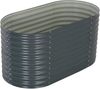 rundes Hochbeet für Garten BLUMO Verzinkter Stahl Hochbeet Metall Gartenbeet rund Kräuterbeet Blumenbeet Frühbeet für Garten Gemüsebeet, 160x80x81cm, Grau Bild 3